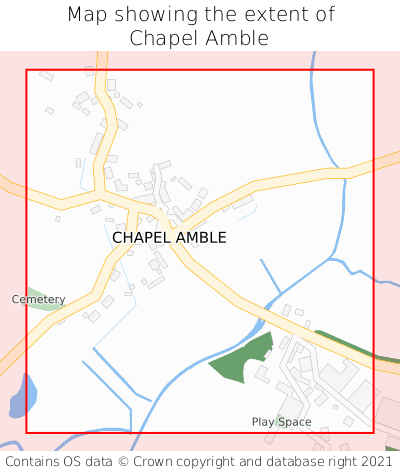 Map showing extent of Chapel Amble as bounding box