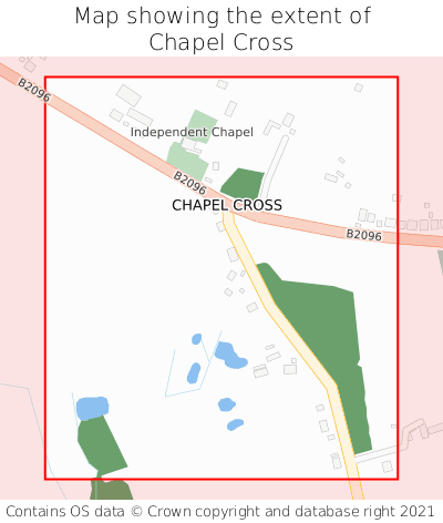 Map showing extent of Chapel Cross as bounding box