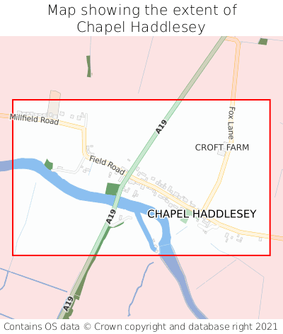 Map showing extent of Chapel Haddlesey as bounding box