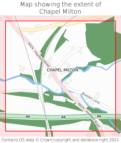 Map showing extent of Chapel Milton as bounding box