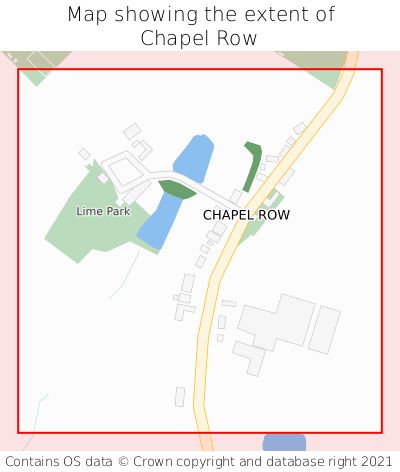 Map showing extent of Chapel Row as bounding box