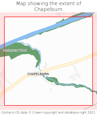 Map showing extent of Chapelburn as bounding box