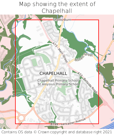 Map showing extent of Chapelhall as bounding box