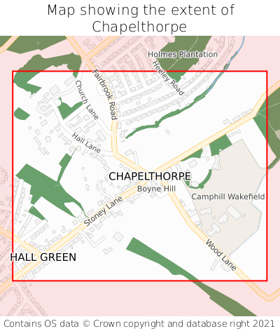 Map showing extent of Chapelthorpe as bounding box