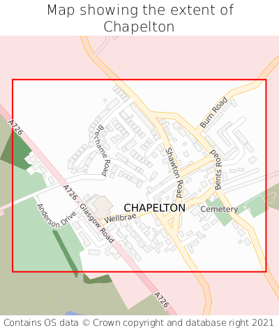 Map showing extent of Chapelton as bounding box