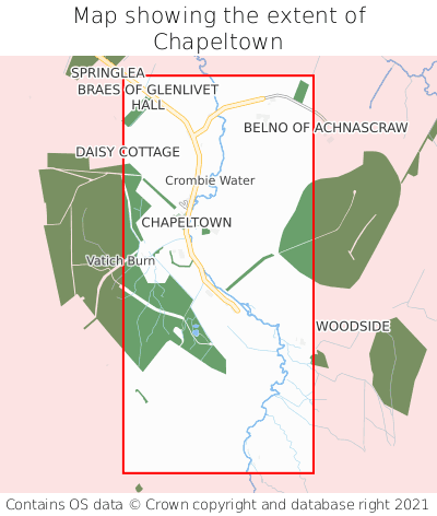 Map showing extent of Chapeltown as bounding box