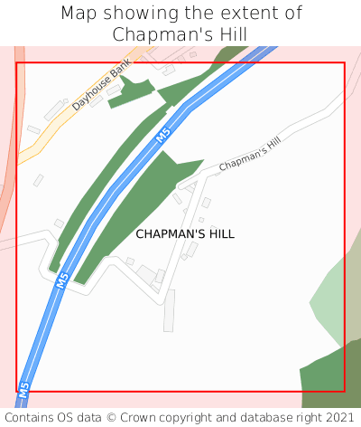 Map showing extent of Chapman's Hill as bounding box