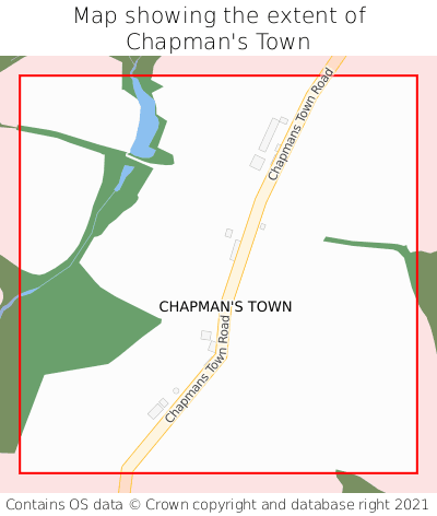 Map showing extent of Chapman's Town as bounding box