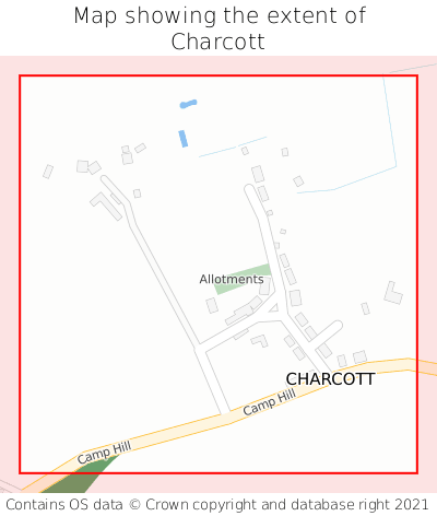 Map showing extent of Charcott as bounding box