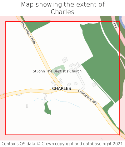 Map showing extent of Charles as bounding box