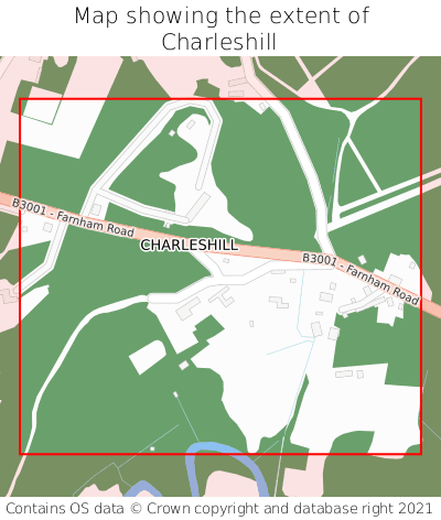 Map showing extent of Charleshill as bounding box