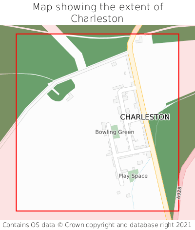Map showing extent of Charleston as bounding box