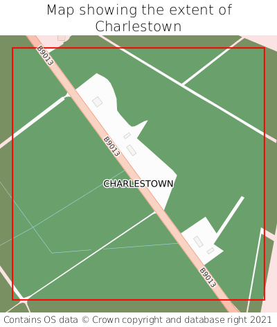 Map showing extent of Charlestown as bounding box