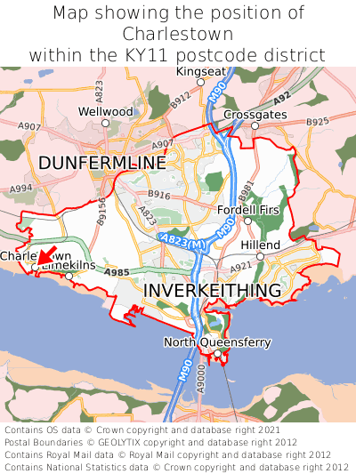 Map showing location of Charlestown within KY11