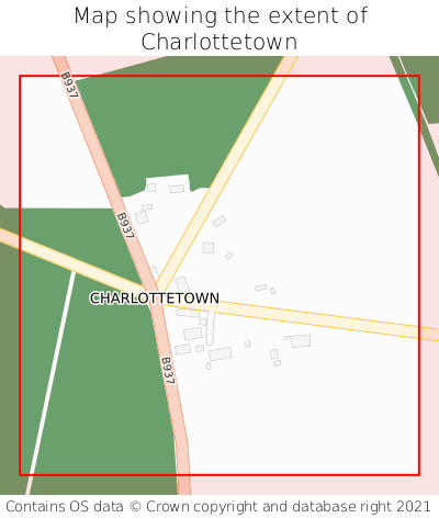 Map showing extent of Charlottetown as bounding box