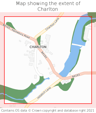 Map showing extent of Charlton as bounding box