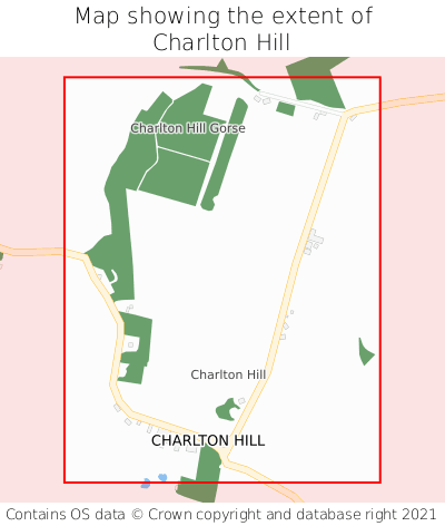 Map showing extent of Charlton Hill as bounding box