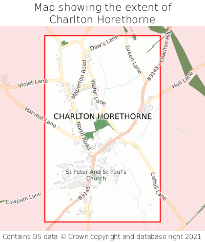 Map showing extent of Charlton Horethorne as bounding box