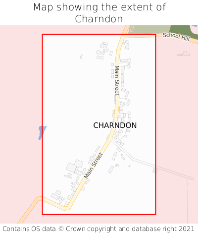 Map showing extent of Charndon as bounding box