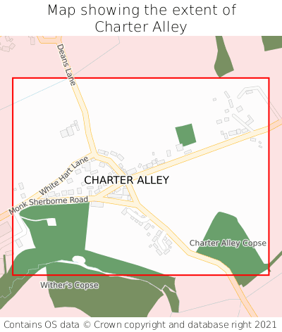 Map showing extent of Charter Alley as bounding box