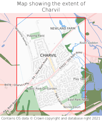 Map showing extent of Charvil as bounding box