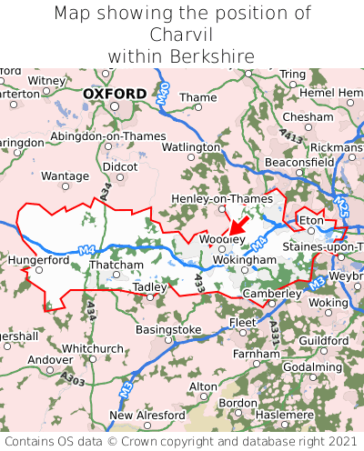 Map showing location of Charvil within Berkshire