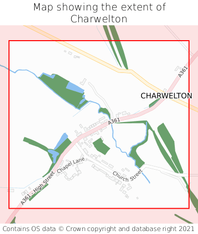 Map showing extent of Charwelton as bounding box