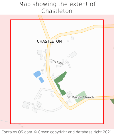 Map showing extent of Chastleton as bounding box