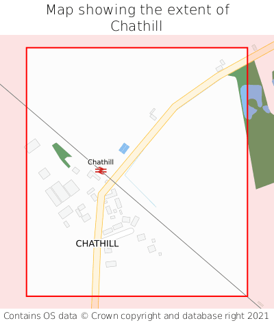 Map showing extent of Chathill as bounding box