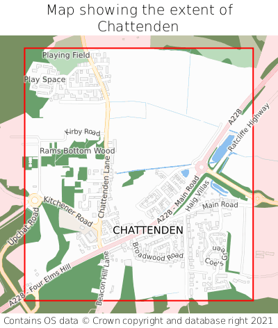 Map showing extent of Chattenden as bounding box