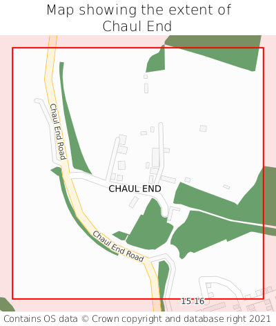 Map showing extent of Chaul End as bounding box