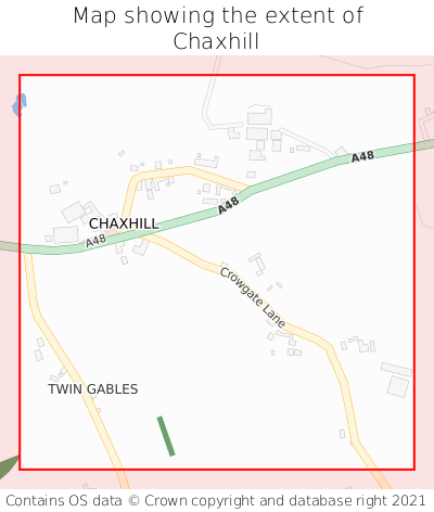 Map showing extent of Chaxhill as bounding box