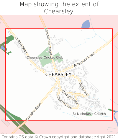 Map showing extent of Chearsley as bounding box