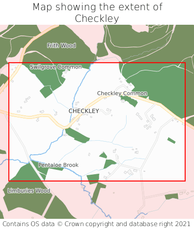 Map showing extent of Checkley as bounding box