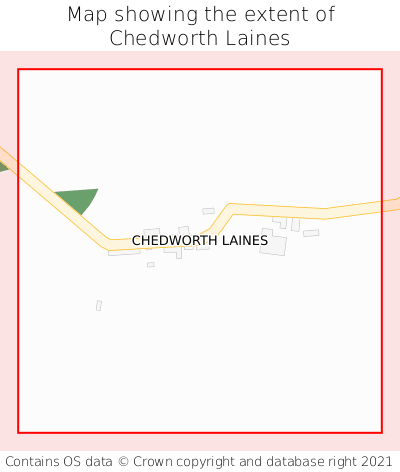 Map showing extent of Chedworth Laines as bounding box