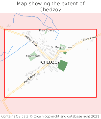 Map showing extent of Chedzoy as bounding box
