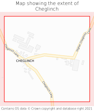 Map showing extent of Cheglinch as bounding box