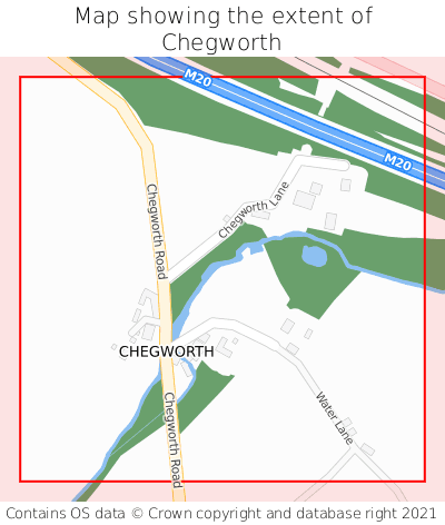 Map showing extent of Chegworth as bounding box