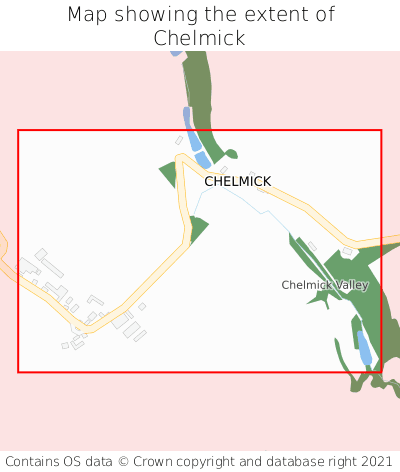 Map showing extent of Chelmick as bounding box