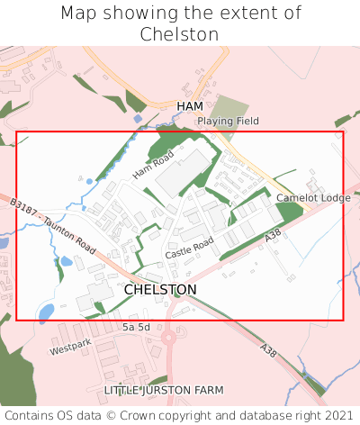 Map showing extent of Chelston as bounding box