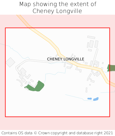 Map showing extent of Cheney Longville as bounding box