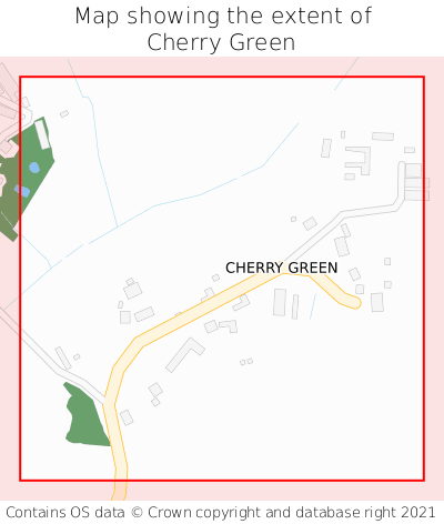 Map showing extent of Cherry Green as bounding box