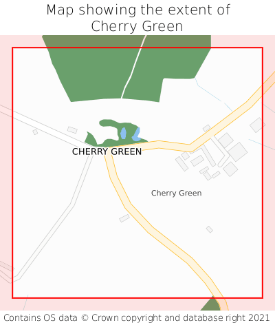 Map showing extent of Cherry Green as bounding box