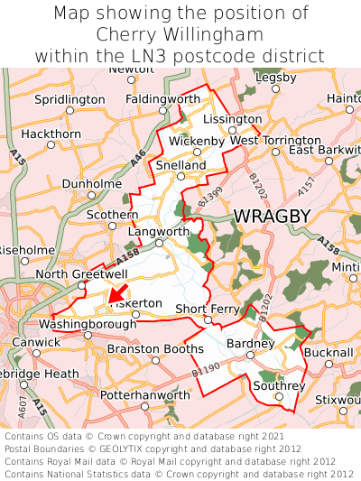 Map showing location of Cherry Willingham within LN3