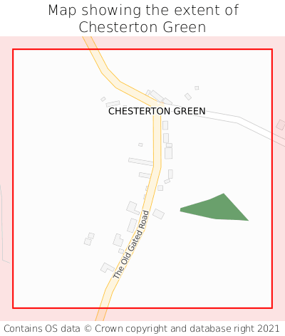 Map showing extent of Chesterton Green as bounding box