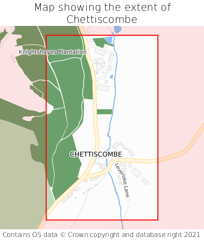 Map showing extent of Chettiscombe as bounding box