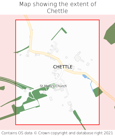 Map showing extent of Chettle as bounding box