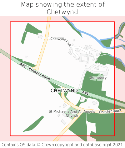 Map showing extent of Chetwynd as bounding box