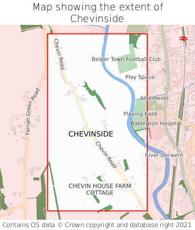 Map showing extent of Chevinside as bounding box