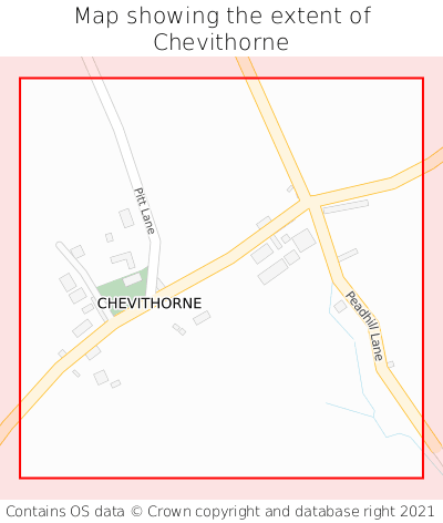 Map showing extent of Chevithorne as bounding box